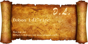 Dobos Lőrinc névjegykártya